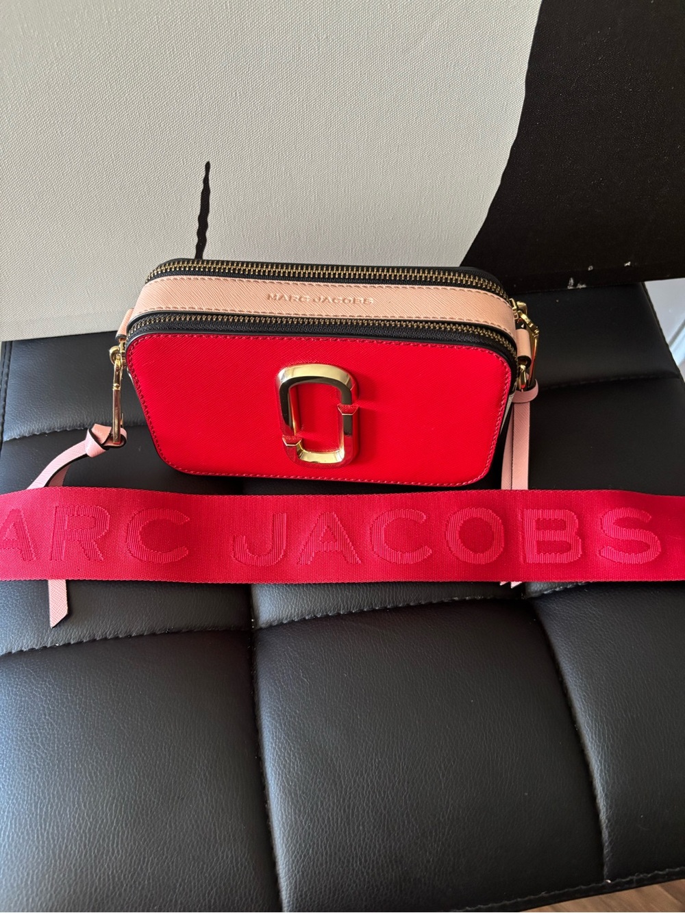 Marc Jacobs Red Snapshot Camera Crossbody with Wide Logo Strap - Picture 3 of 12